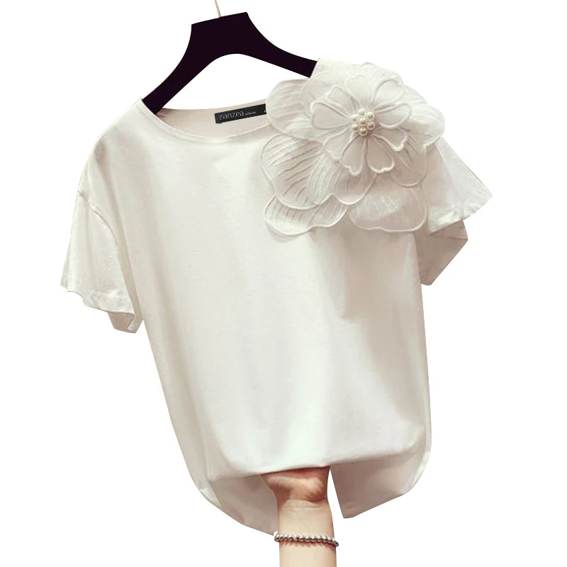 ZANZEA Elegant Women Summer Floral Blouse Femme Short Sleeve Party Tops Tunic Fashion Work Shirt Casual O Neck Loose Busas Mujer