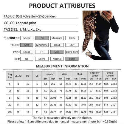 Leopard Long sleeve Tops for Women