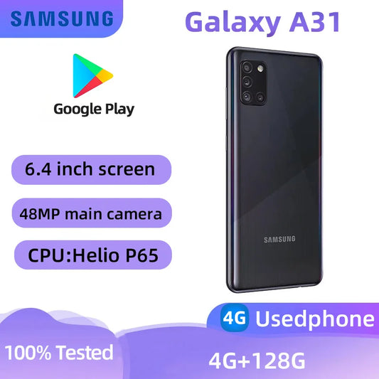 Samsung Galaxy A31 4g Smartphone Helio P65 6.4-inches Screen 48MP Camera Android Original Used Phone