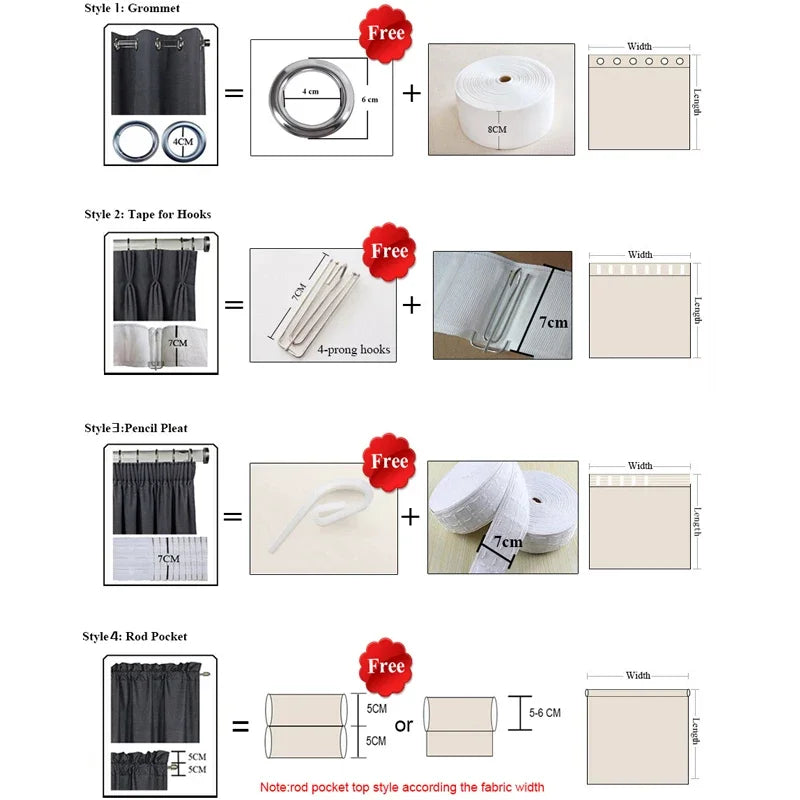 High Grade Embroidered Thick Curtains