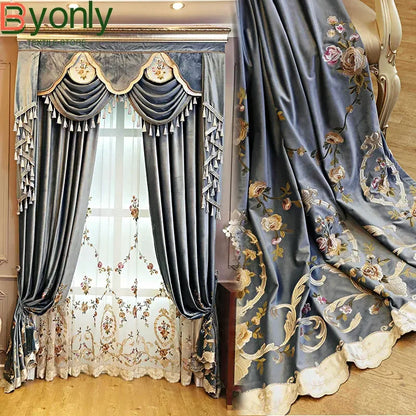 High Grade Embroidered Thick Curtains