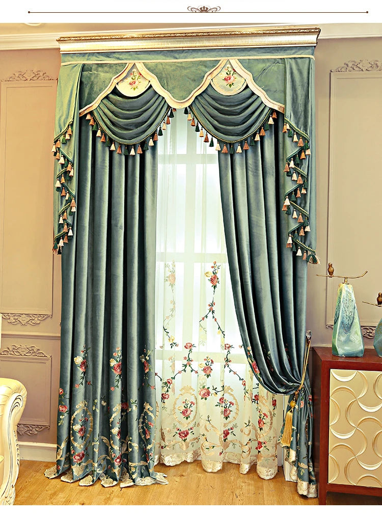 High Grade Embroidered Thick Curtains